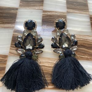 Black costume jewelry chandeliers earrrings